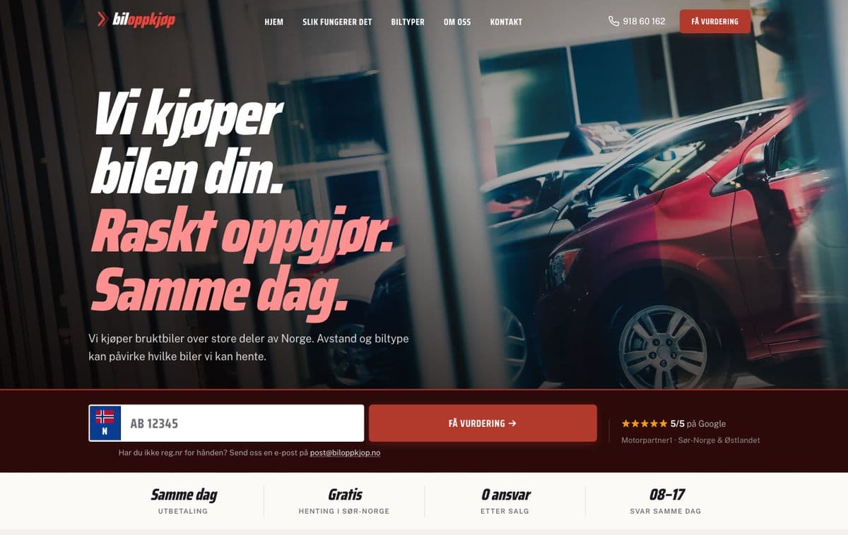 Forsiden til Biloppkjøp