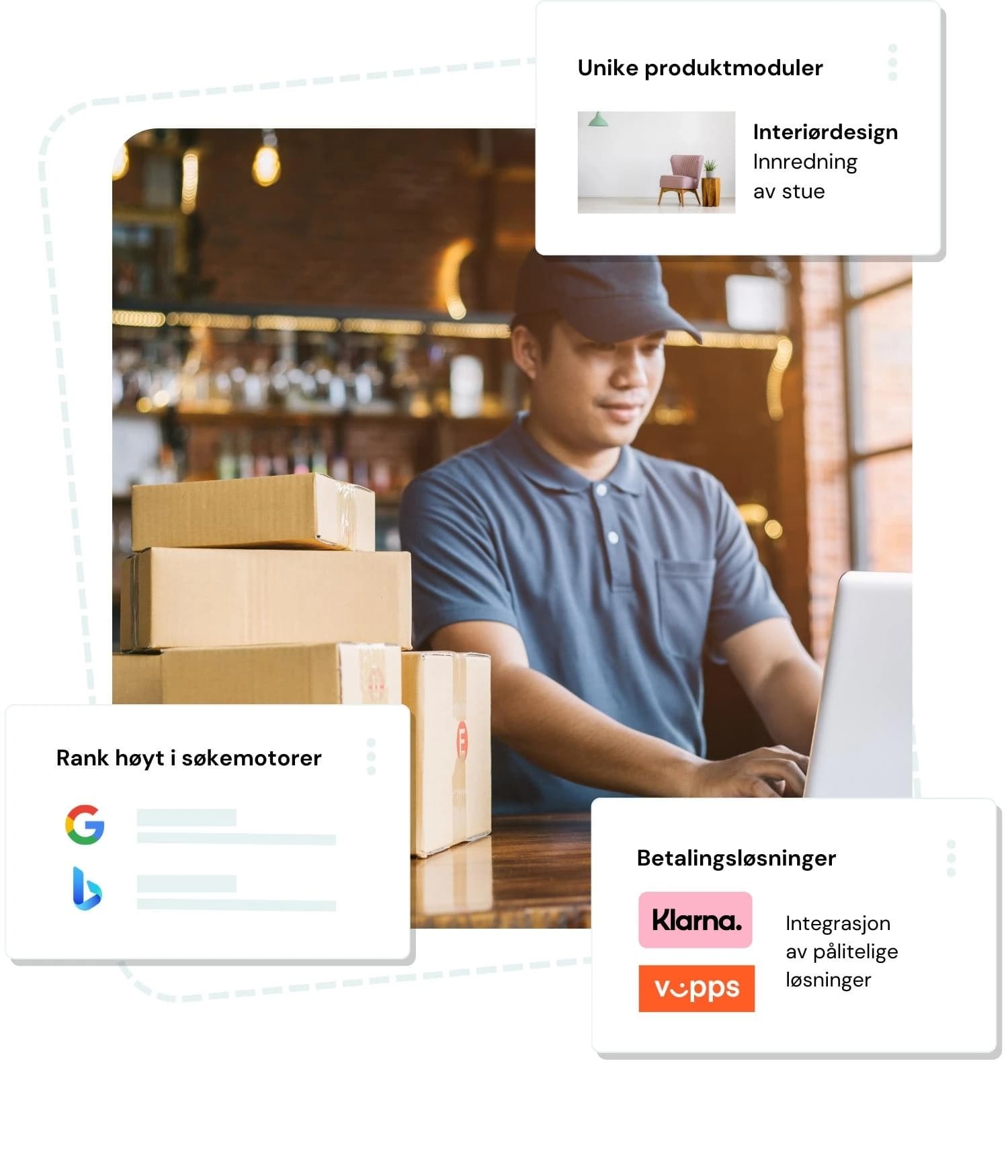 Forsidebilde med fordeler ved bygging av WooCommerce nettbutikk