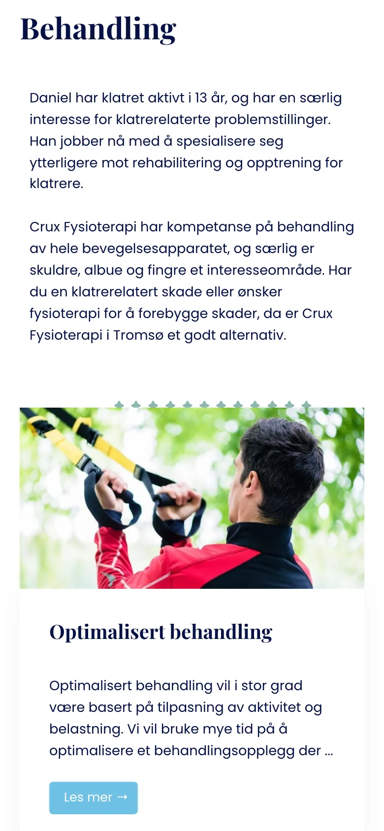 CruxFysio.no: behandling på mobil