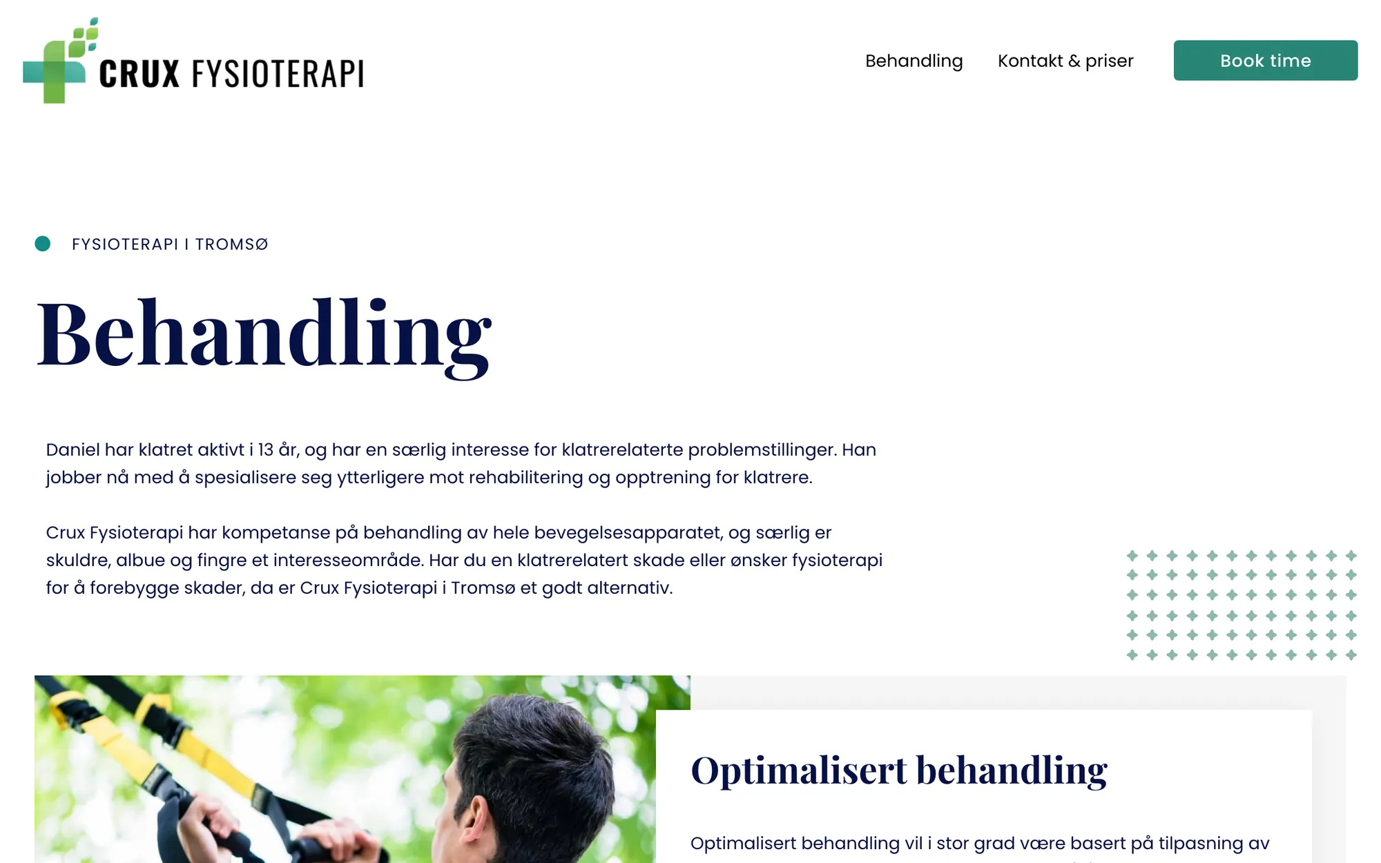 CruxFysio.no: behandling på PC