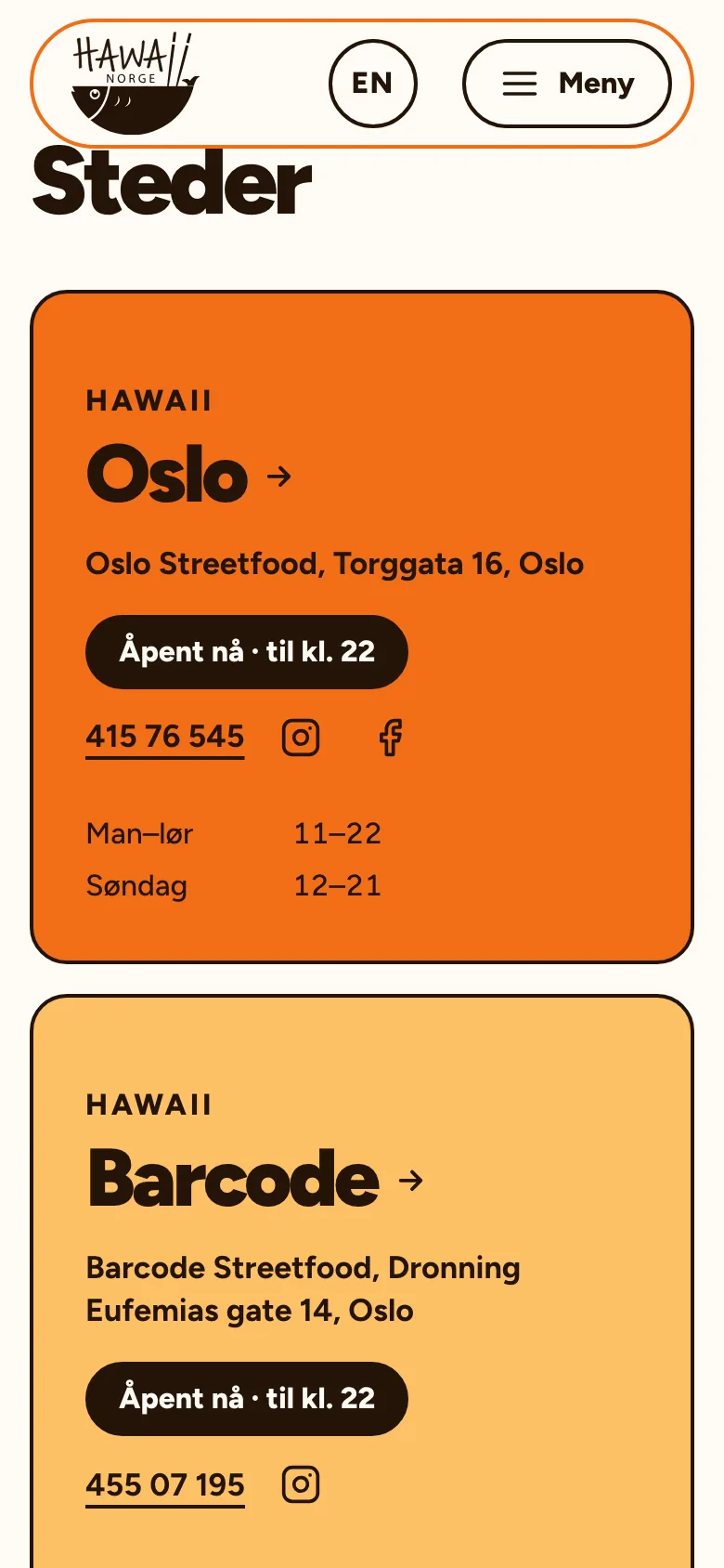Hawaii Norge: stedene på mobil