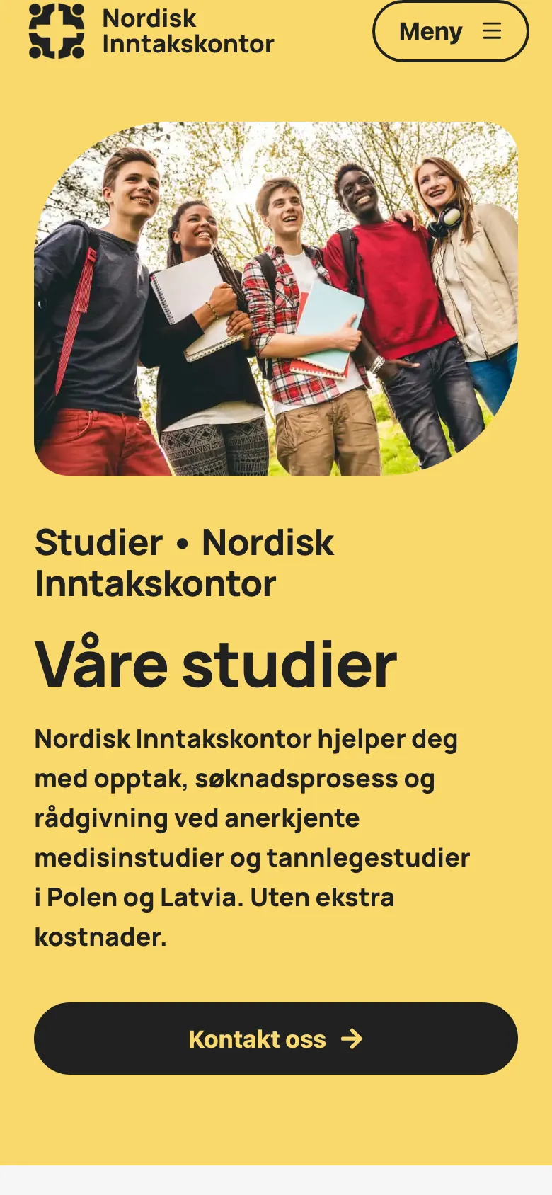 Nordisk inntakskontor: studiene på mobil