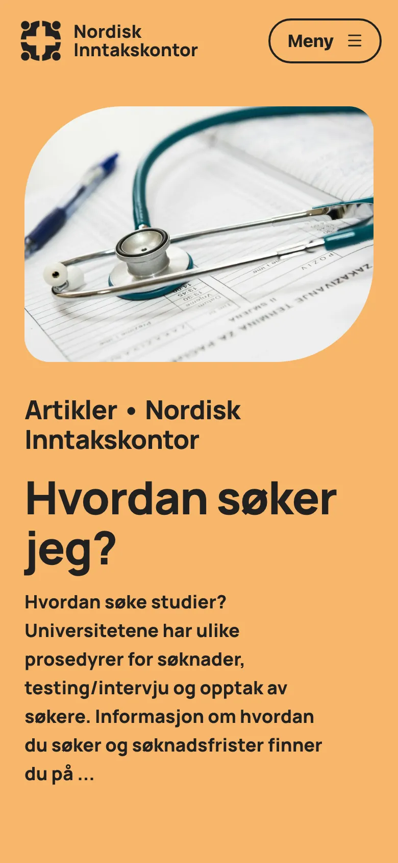 Nordisk inntakskontor: slik søker du på mobil