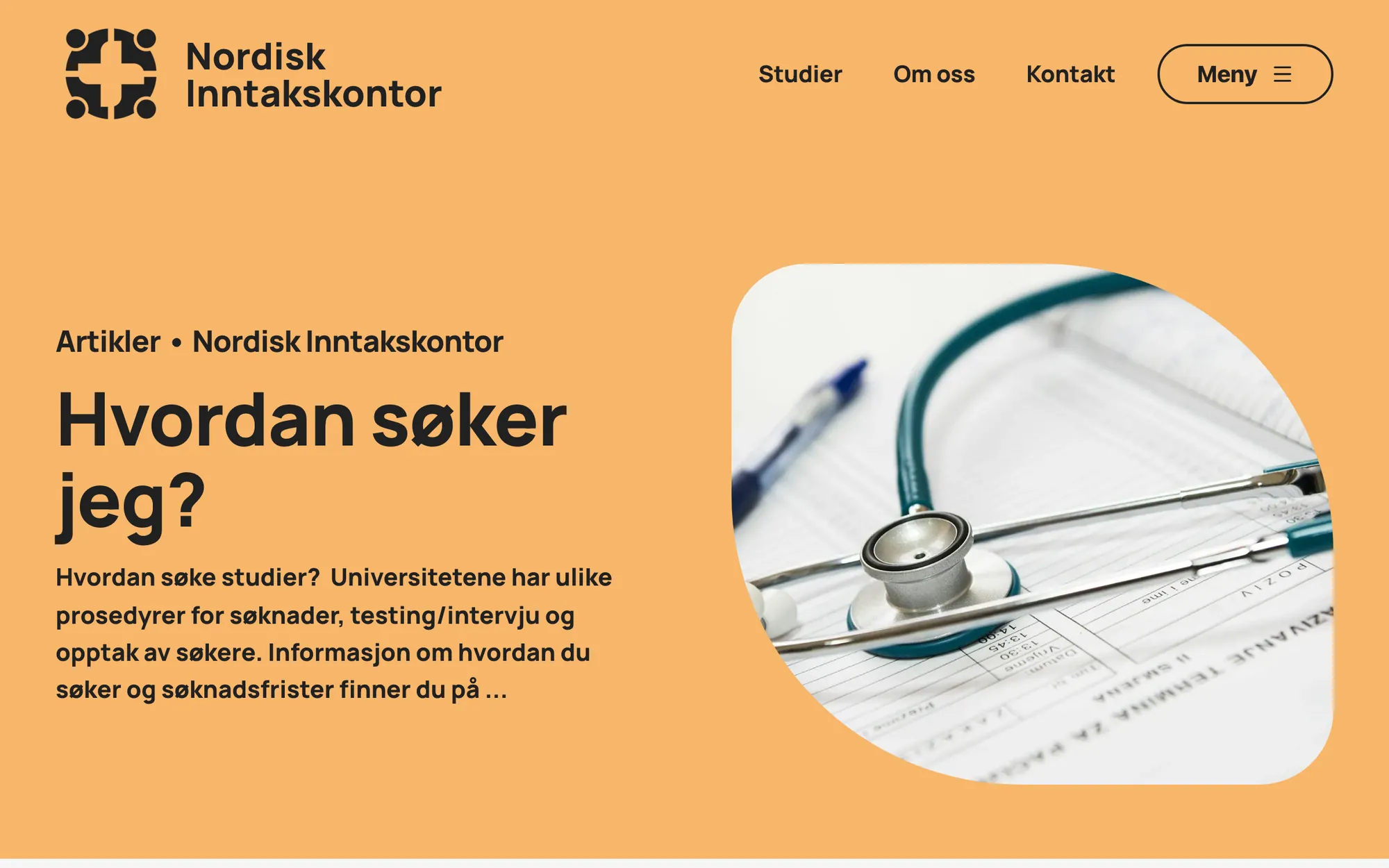 Nordisk inntakskontor: slik søker du på PC