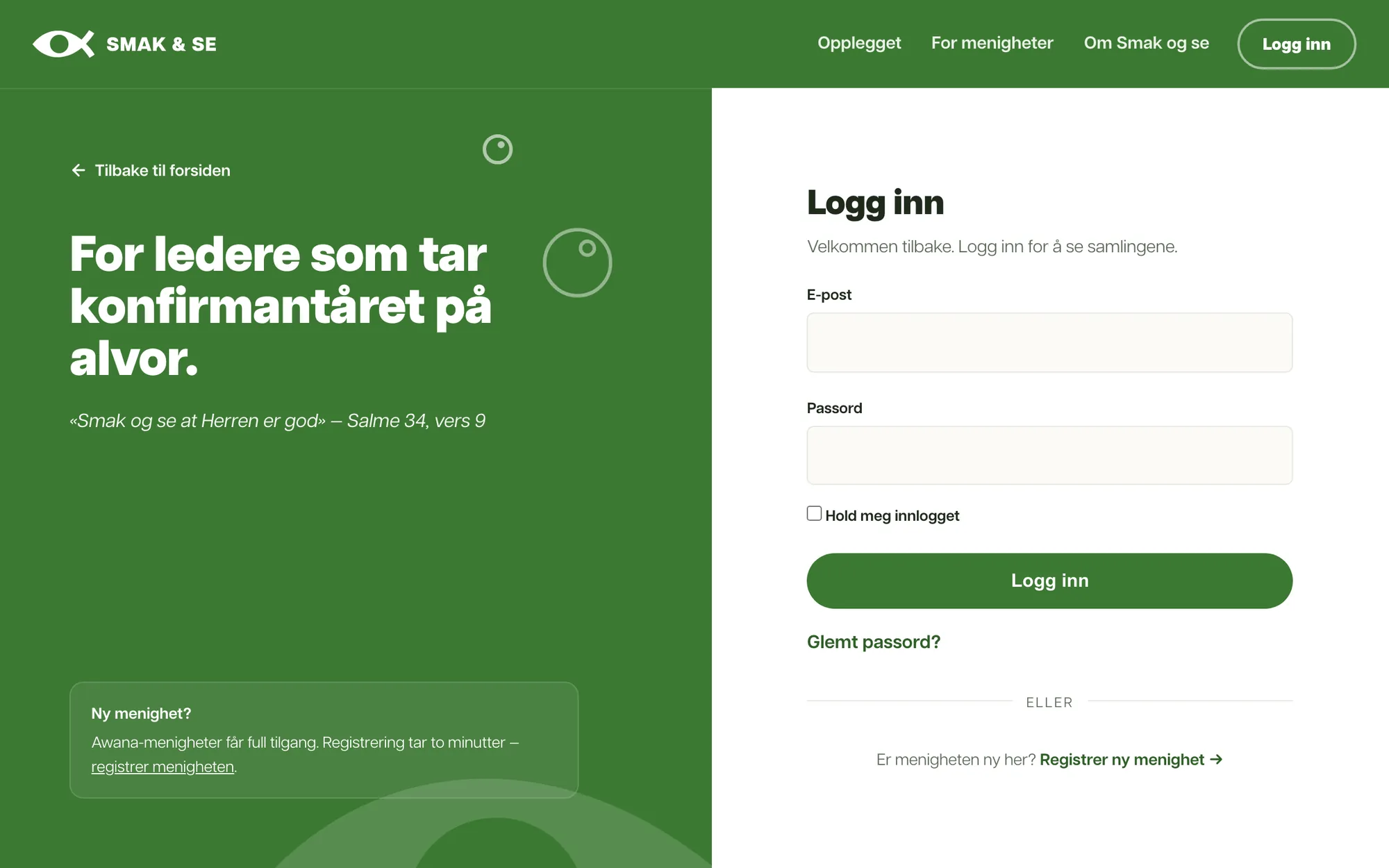 Smak og se: logg inn for ledere på PC