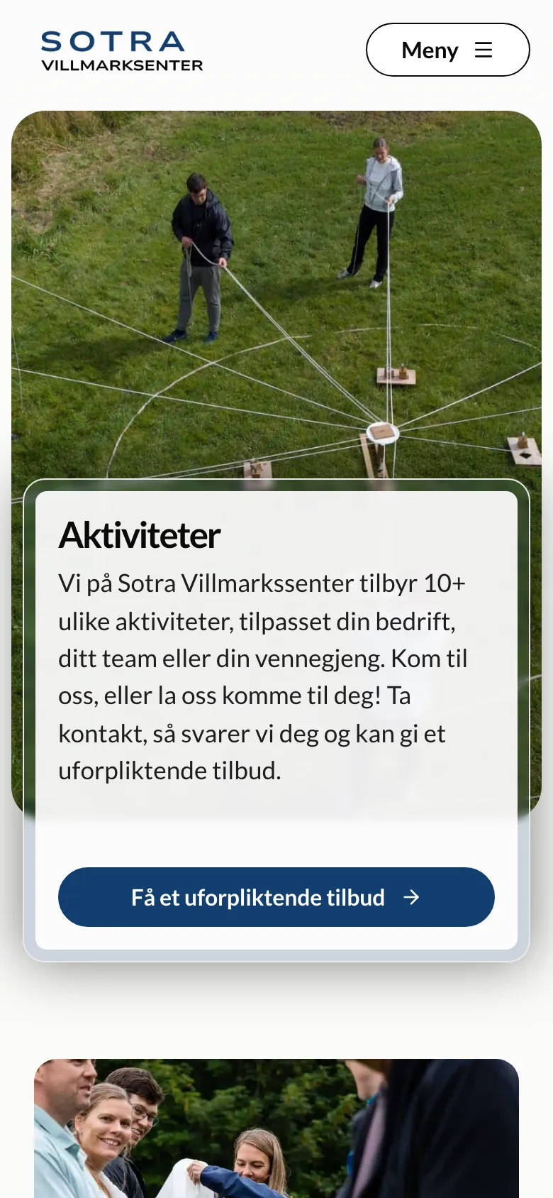 SotraVillmarksSenter.no: aktivitetene på mobil