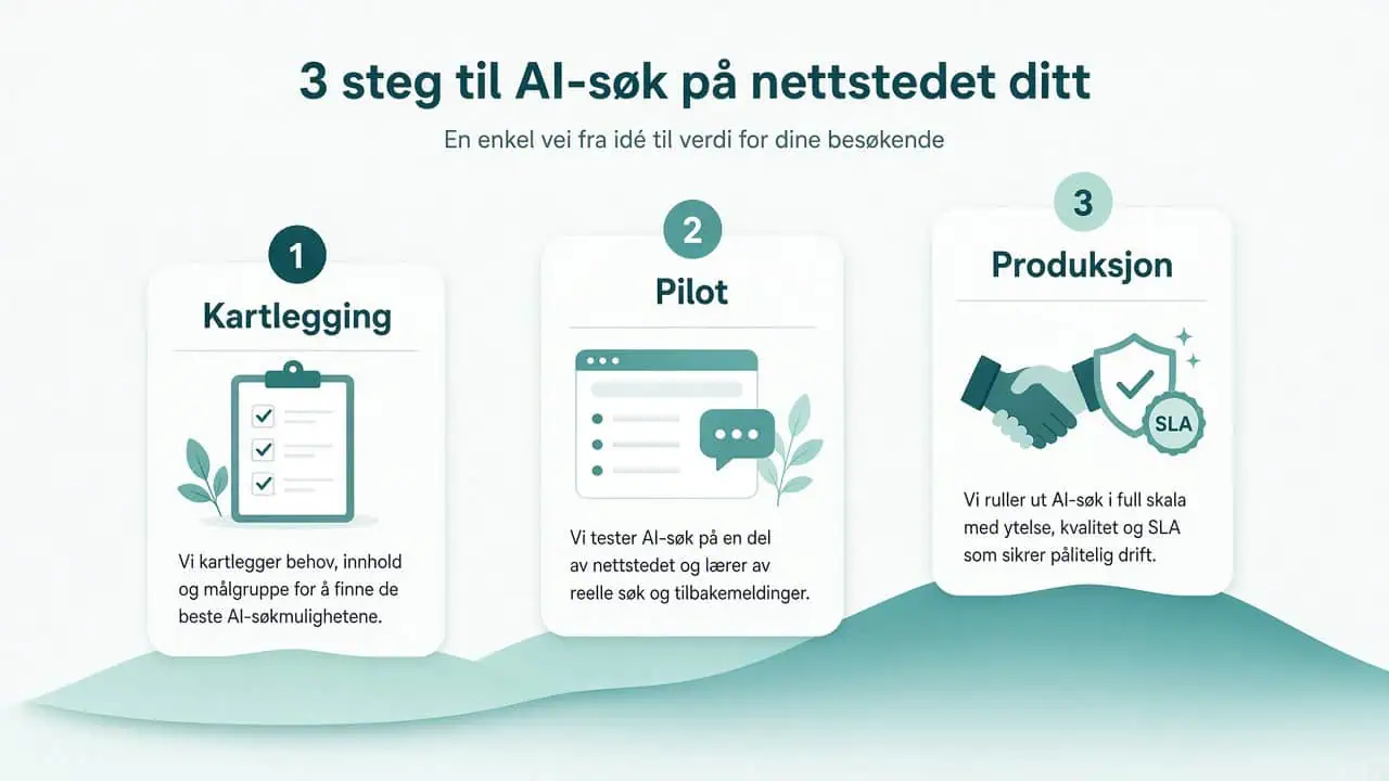 Tre nivåer for innføring av AI-søk på egen nettside