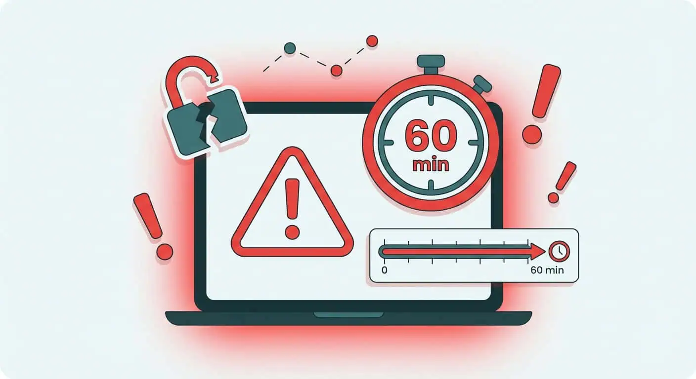 Hacket WordPress-nettside med 60 minutters akutt tidslinje