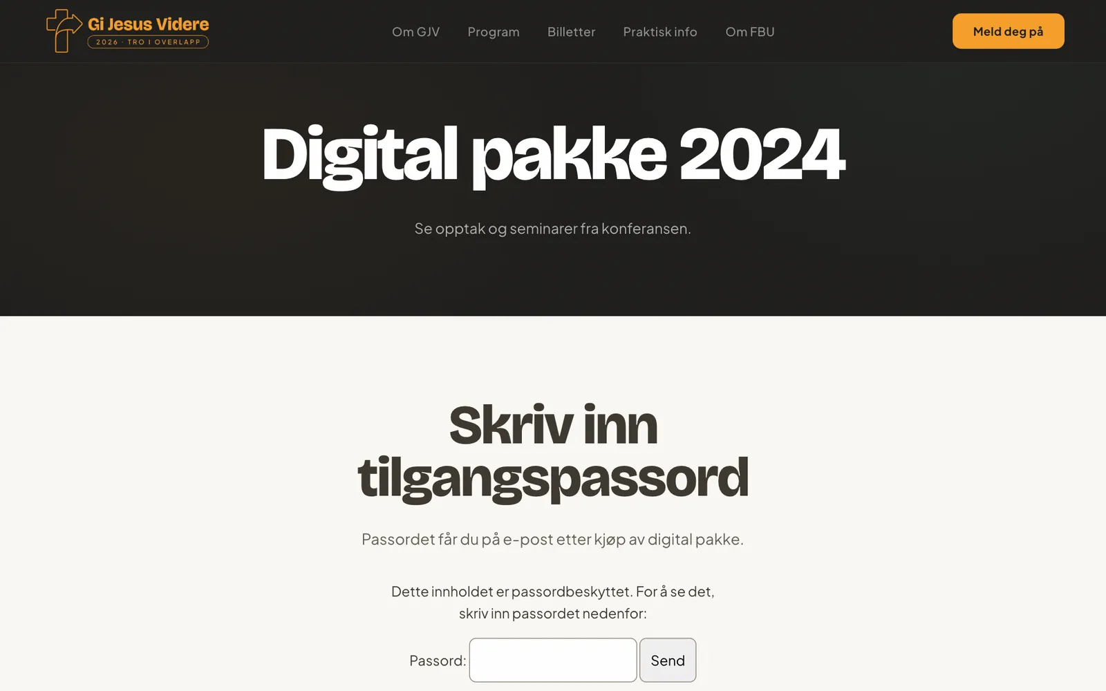 Digital pakke 2024 bak tilgangspassord