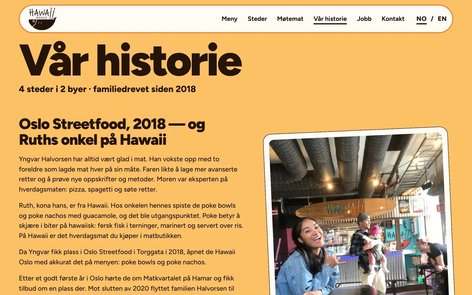 Siden Vår historie om familien bak Hawaii Norge