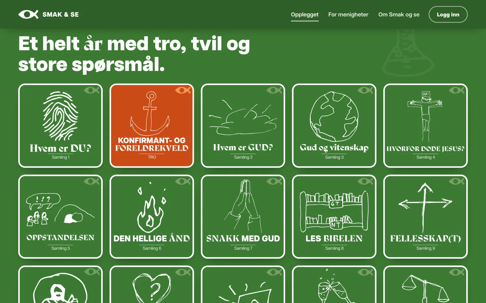 Oversikten over de 19 samlingene