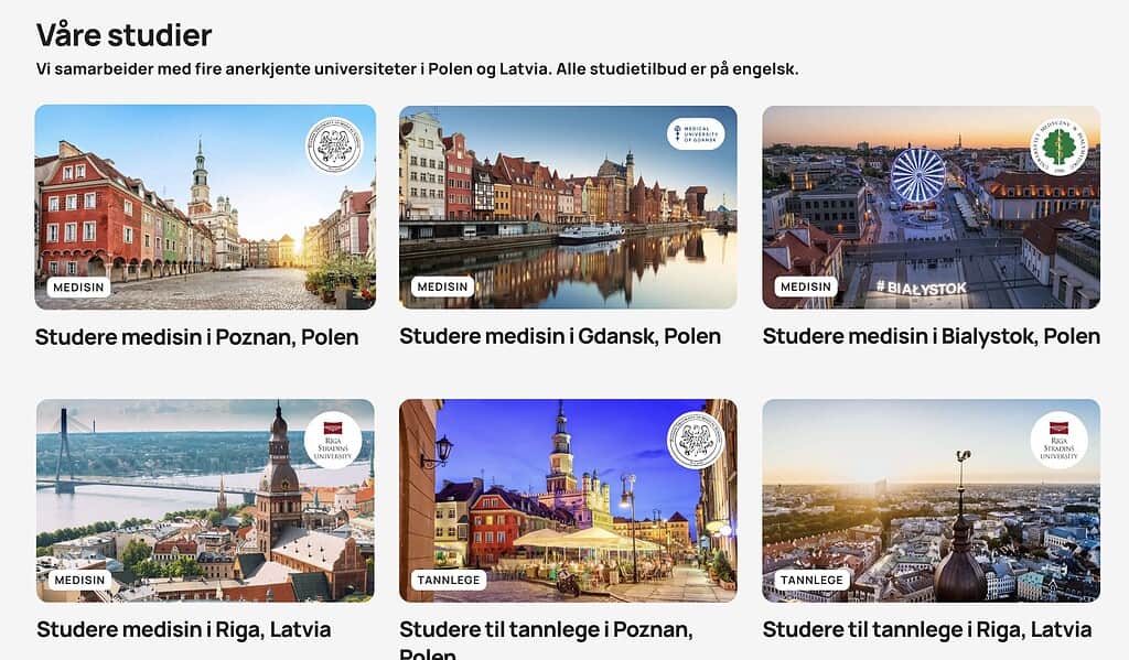 Nordisk inntakskontor 1 En oversikt over de ulike studiemulighetene Nordisk Inntakskontor har tilgjengelig.