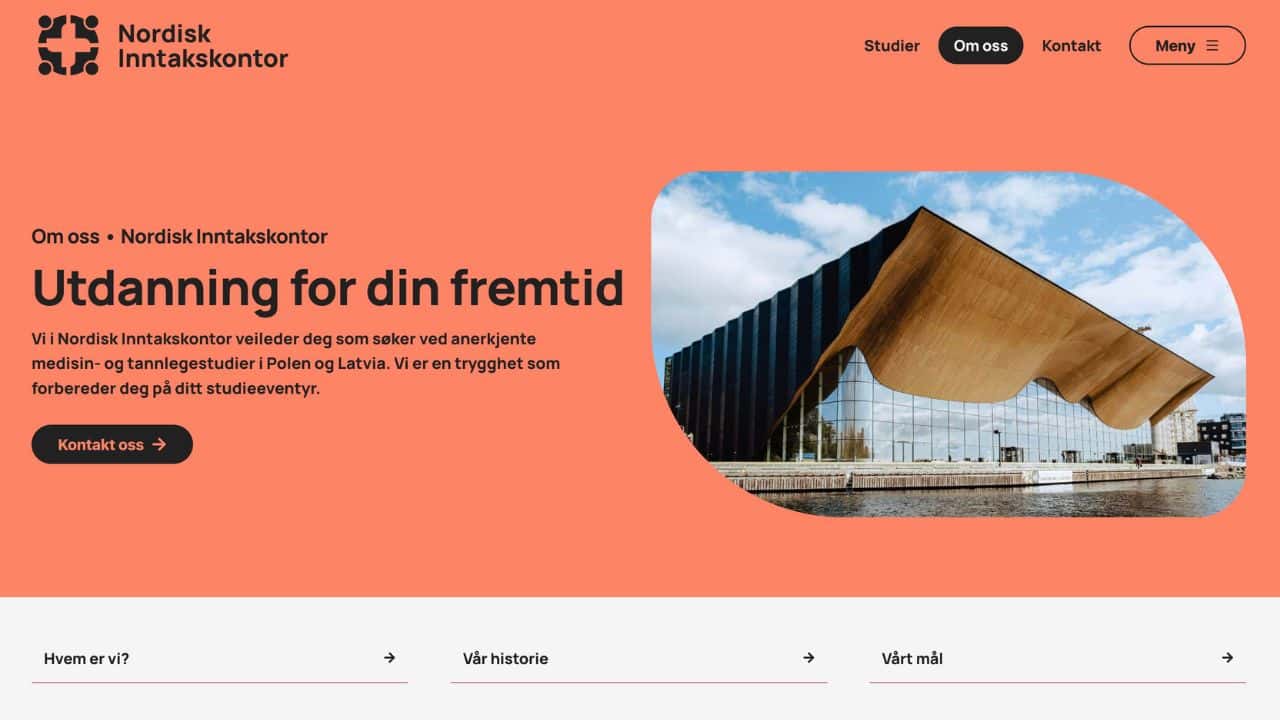 Skjermdump fra referanse, Nordisk inntakskontor