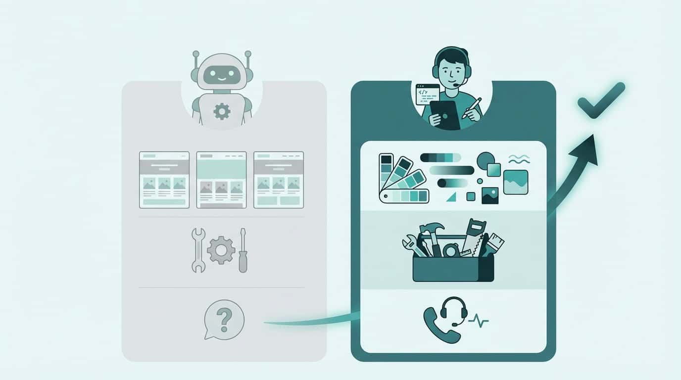Nettside AI i 2026 — når holder det, og når trenger du noen som tar ansvar? 3 Sammenligning av AI-nettside og profesjonelt webbyrå