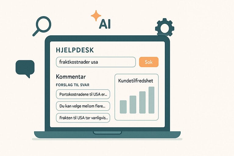 Dashboard for helpdesk med AI med søk og svarutkast
