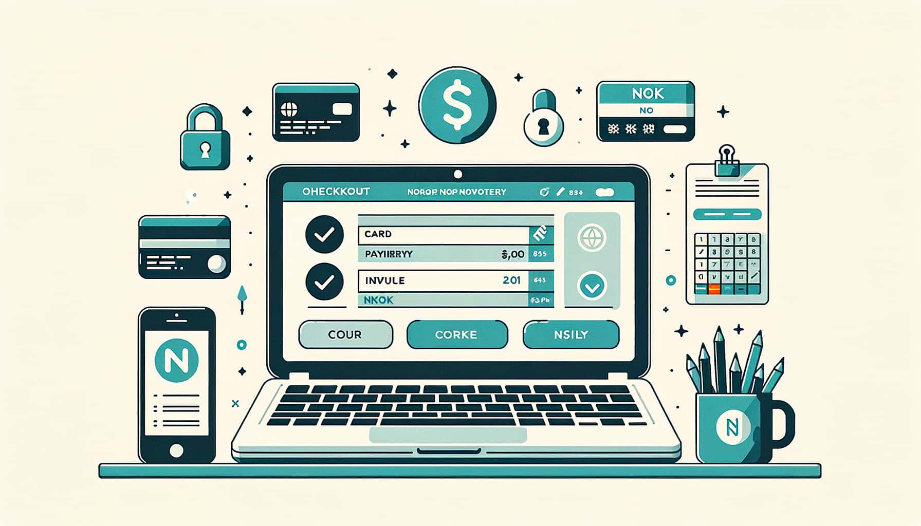 Nets Easy WooCommerce checkout-oppsett illustrasjon