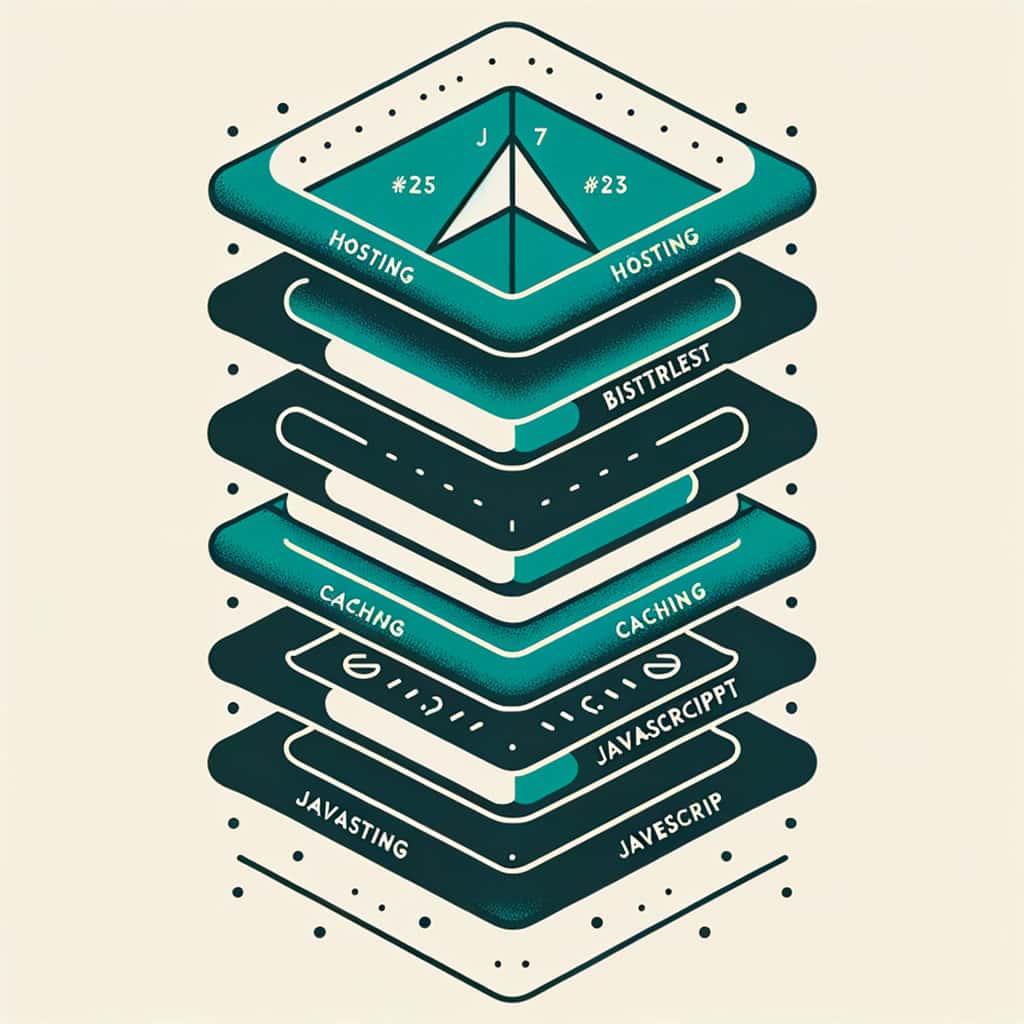 Hastighetsoptimalisering: 7 smarte grep for Core Web Vitals (2026) 1 Pyramide for hastighetsoptimalisering med hosting bilder caching javascript