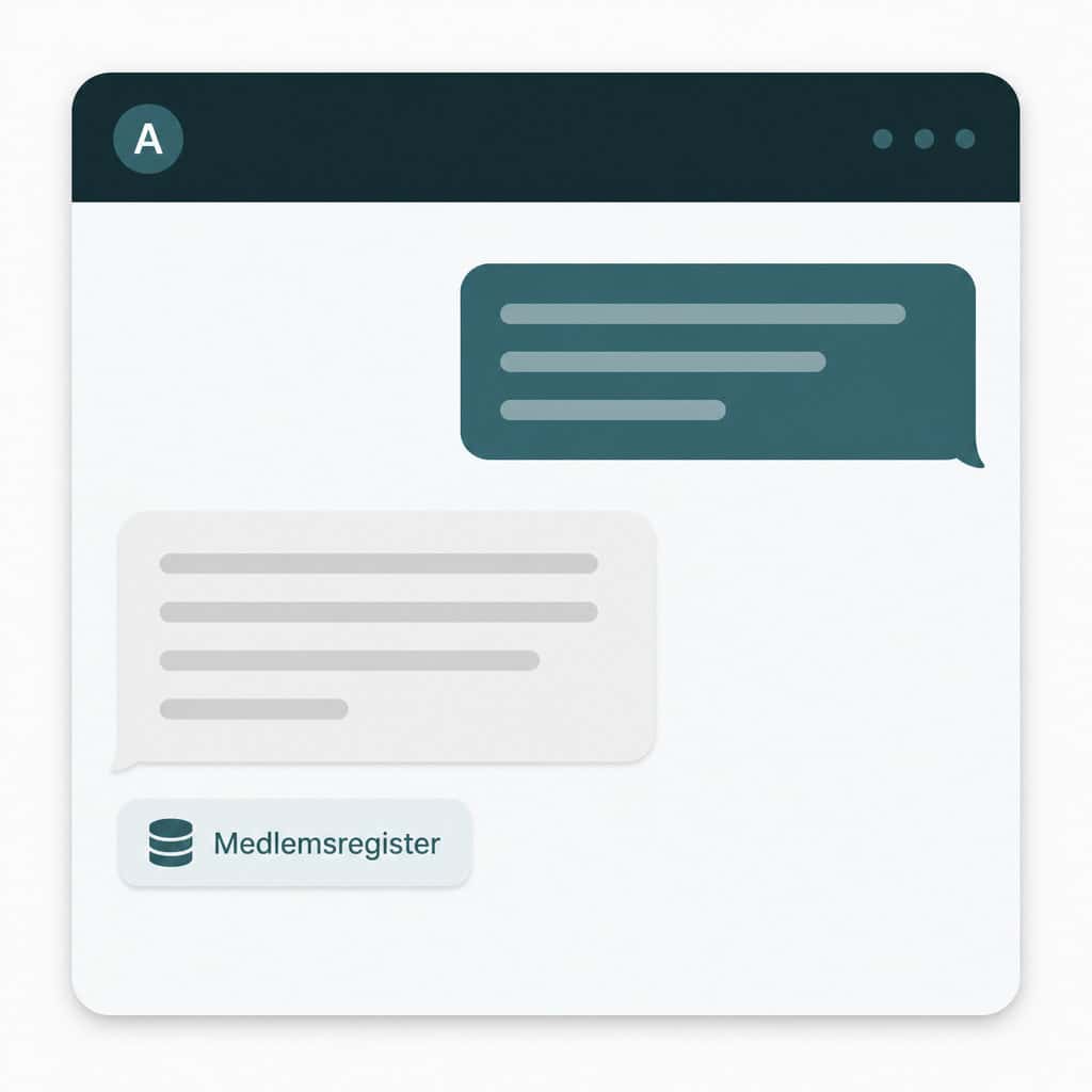 MCP for bedrifter: hva det koster og hva du får 3 Skjermbilde av en ChatGPT-samtale som henter medlemstall gjennom MCP for bedrifter